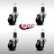 Service Caster 3'' SS Soft Rubber Wheel Swivel 1-5/8'' Expanding Stem Caster Set, 4PK SCC-SSEX20S314-SRS-158-4 - alternate 2